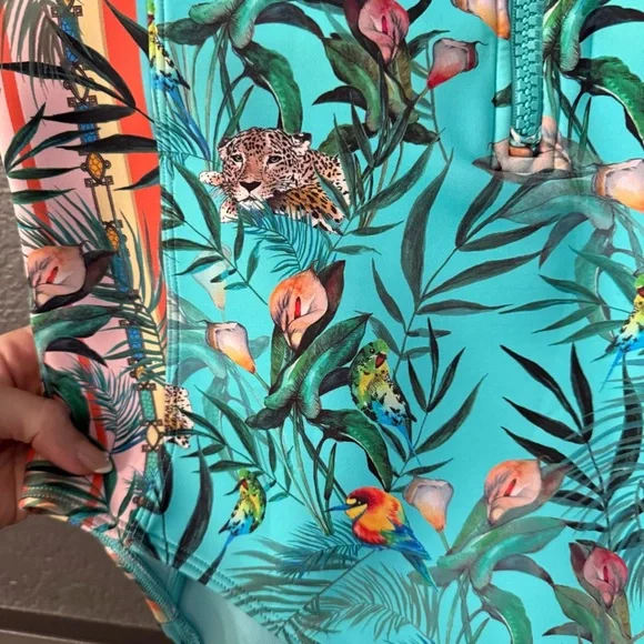 JOHNNY WAS • Tania neoprene jungle print one piece swimsuit - Large - Picture 11 of 14